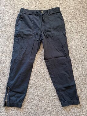 Sonoma Black Zip-Hem Drawstring Jogger Pants